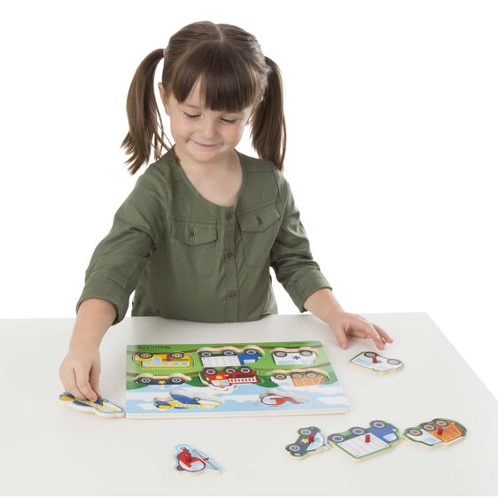 Melissa and Doug Vehicles Peg Puzzle - 8 Pieces