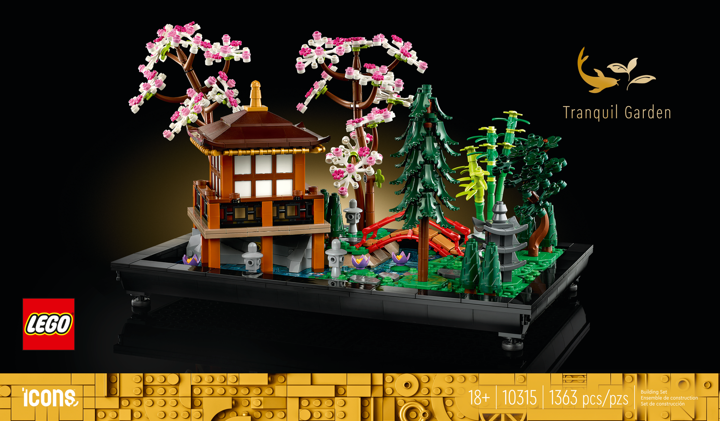 LEGO® Icons Tranquil Garden 10315 Building Kit; Gift Idea for Adults; Build-And-Display Set for the Home or Office (1,363 Pieces)