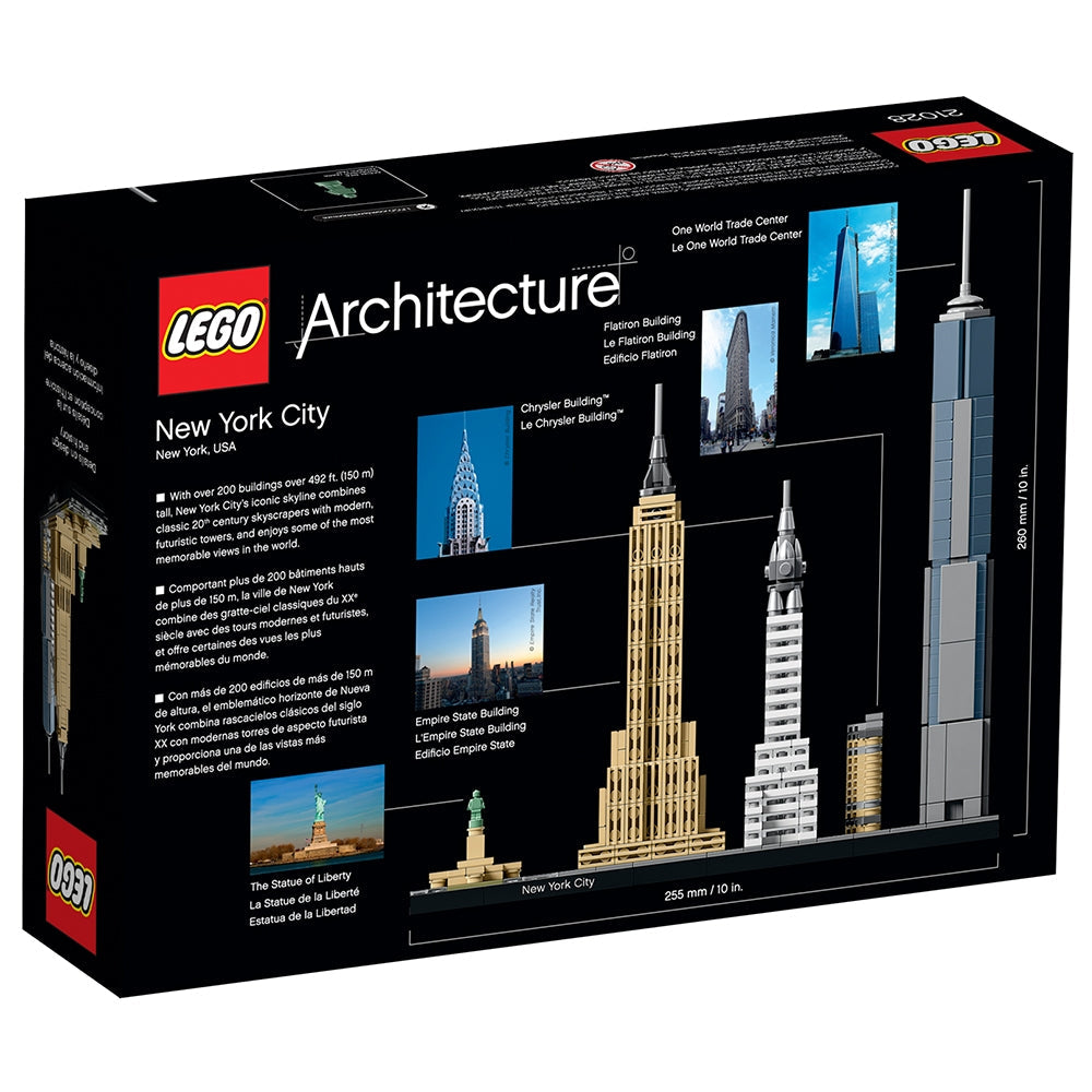 LEGO Architecture New York City 21028, Build It Yourself New York Skyline Model Kit for Adults and Kids (598 Pieces)