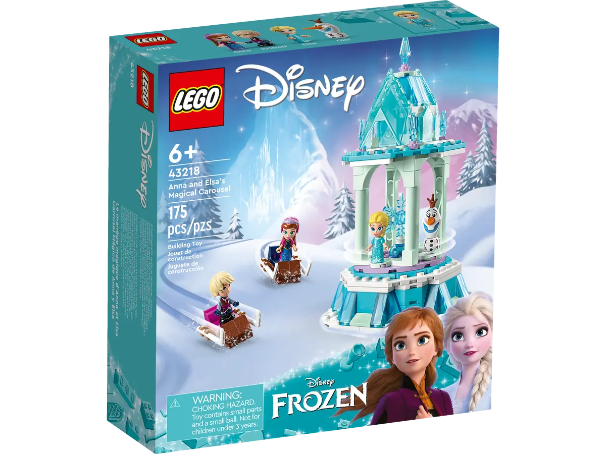 LEGO Disney Frozen Anna and Elsa’s Magical Carousel 43218 Ice Palace Building Toy Set