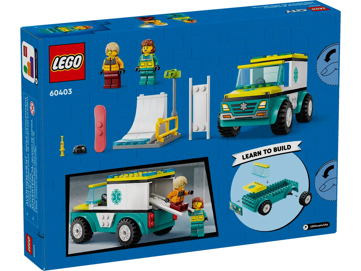 LEGO City Emergency Ambulance and Snowboarder