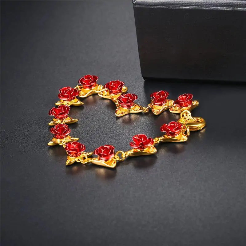 12 Roses Charm Bracelet