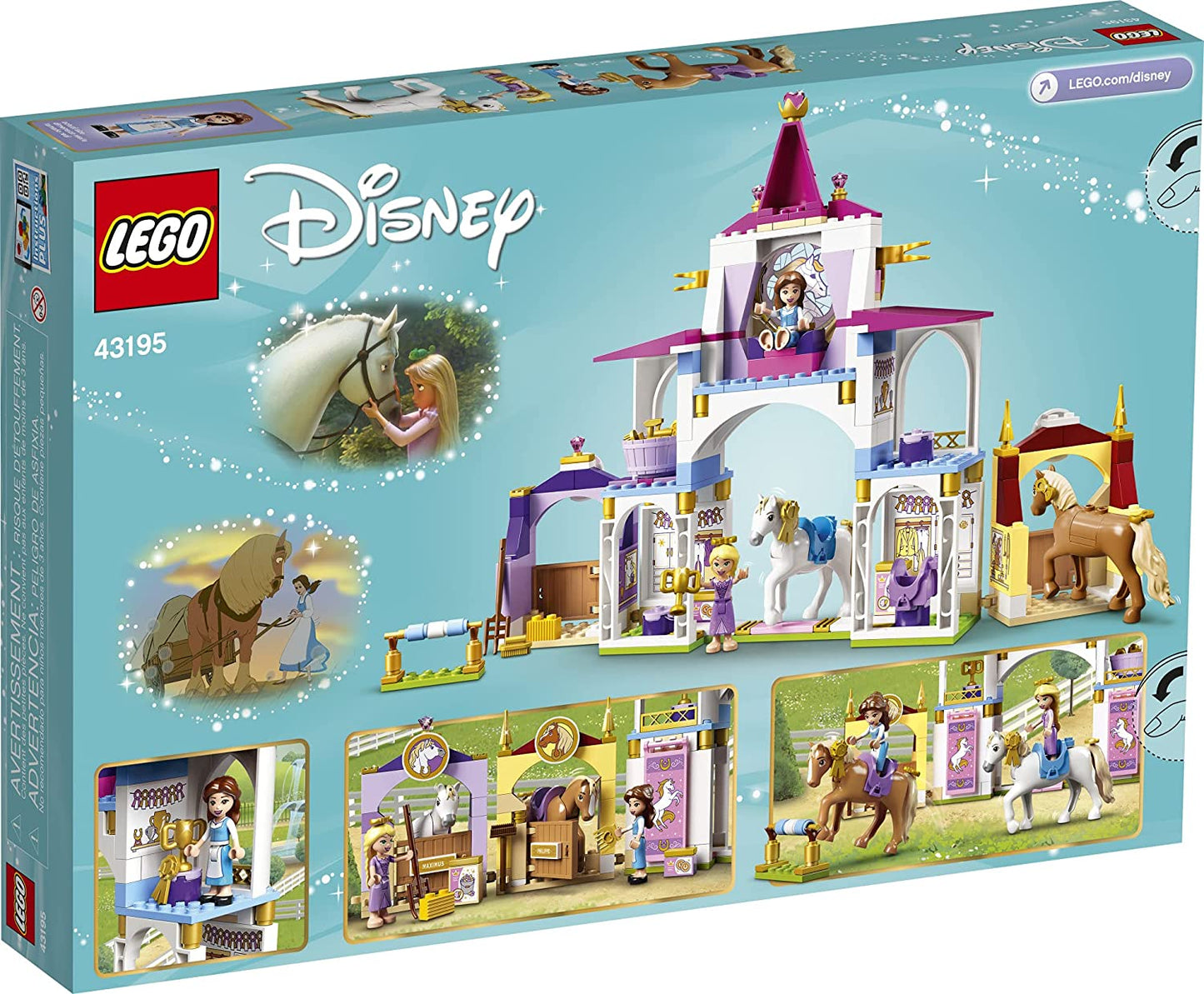 LEGO Disney Belle and Rapunzel’s Royal Stables 43195 Building Kit; Great for Inspiring Imaginative, Creative Play (239 Pieces)