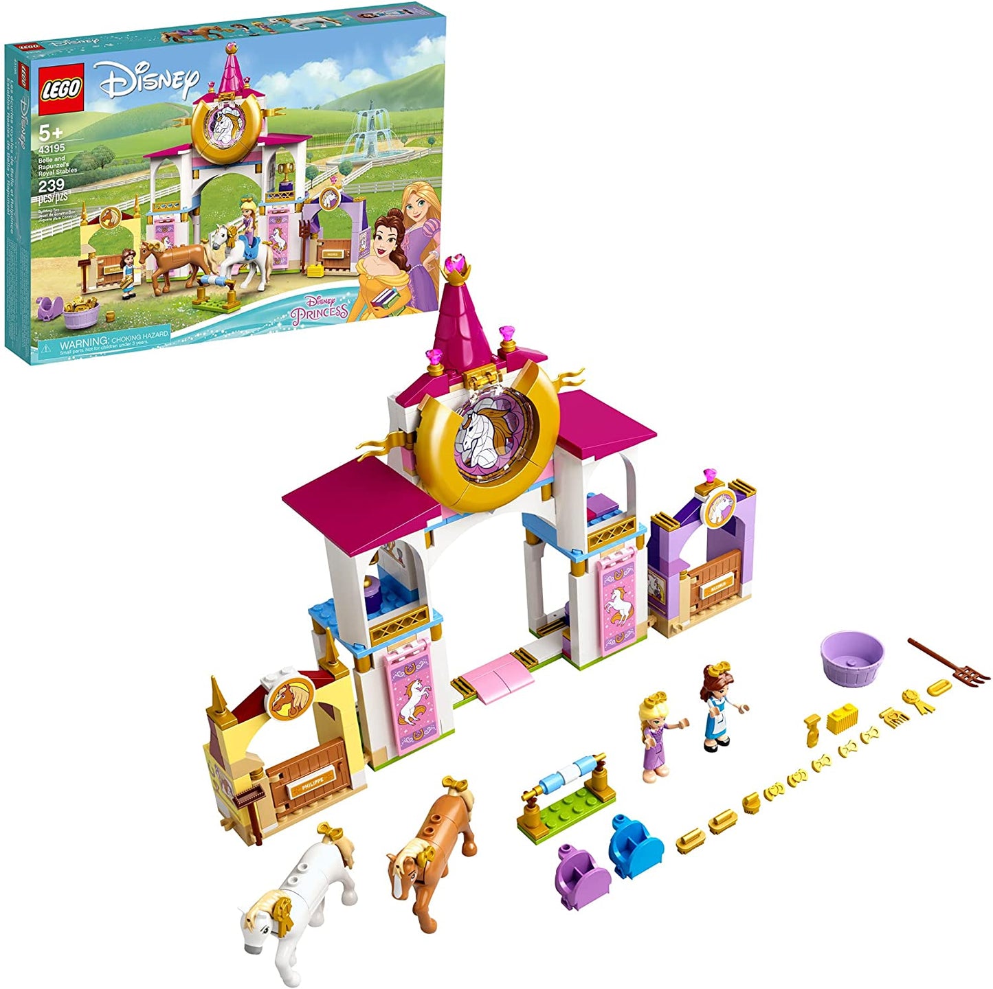 LEGO Disney Belle and Rapunzel’s Royal Stables 43195 Building Kit; Great for Inspiring Imaginative, Creative Play (239 Pieces)