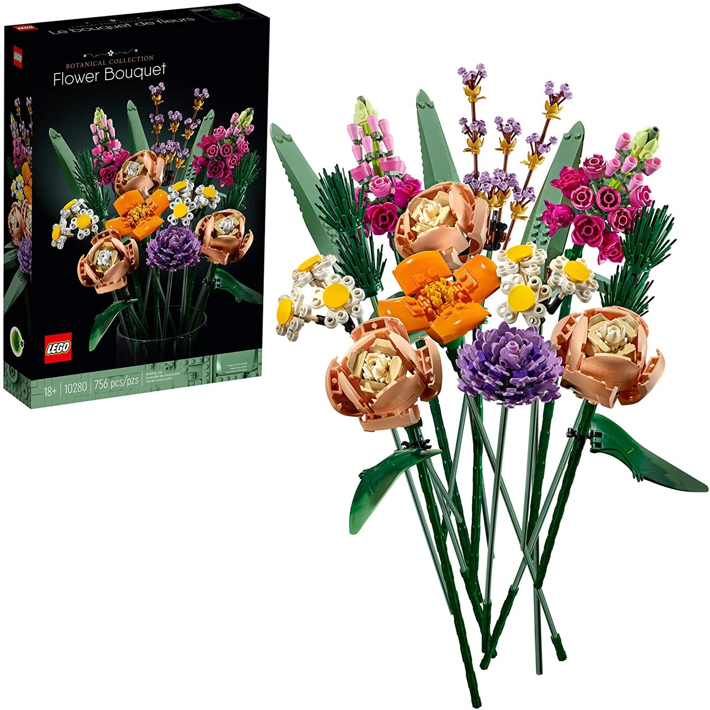 LEGO Flower Bouquet 10280 Building Kit; A Unique Flower Bouquet and Creative Project for Adults, New 2021 (756 Pieces)