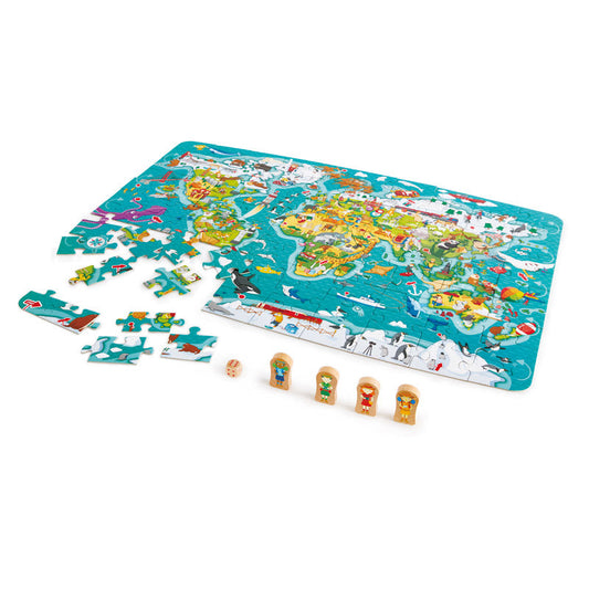 Hape 2-IN-1 World Tour Puzzle and Game