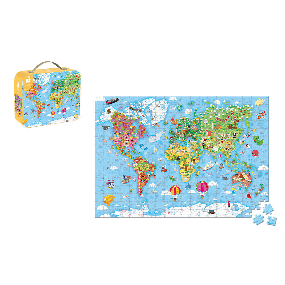 Janod Giant World Map Puzzle - 300 Pieces