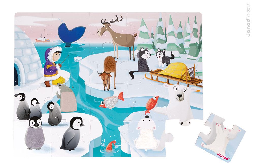 Janod 20 pc Tactile Puzzle 'Life on Ice'